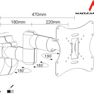 Universalus televizoriaus arba monitoriaus laikiklis 23-42" 30 kg "Maclean MC-503A S silver max vesa 200x200 - Image 3