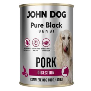 JOHN DOG Pure Black Sensi Digestion Pork - drėgnas ėdalas šunims - 400g