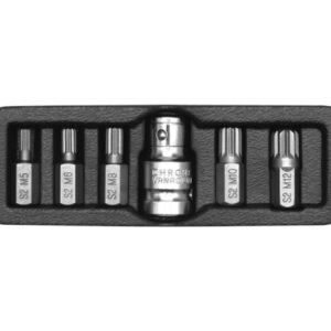 YATO SPLINE antgaliai 6 vnt. 0414 M5 - M12 + ADAPTERIS.