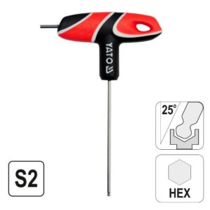 YATO ŠEŠIAKAMPIS RAKTAS SU RUTULINE GALVUTE IR RANKENA 6mm - Image 1