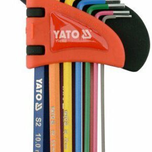 YATO ŠEŠIAKAMPIAI RAKTAI 9vnt./SU RUTULINE GALVUTE 05632 1,5-10mm