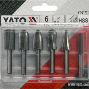 YATO KOTELINIAI FREZAI METALUI FI 6mm, 6 vnt. rinkinys