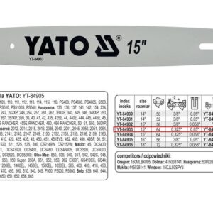 YATO GRANDINĖS KREIPTUVAS 38cm/64/325"/1,3