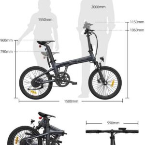 ADO Air 20 Pro elektrinis dviratis pilkos spalvos - Image 3