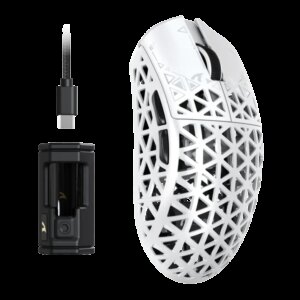 ATTACK SHARK R5 Ultra Wireless Belaidė Žaidimų Pelė | White