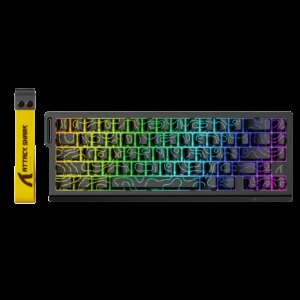 ATTACK SHARK X68 HE Žaidimų Klaviatūra | Black Contours, Magnetic Switch