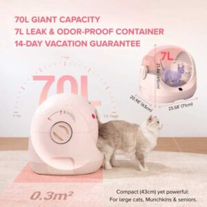 CATLINK BayMax Scooper SE PINK savaime išsivalantis automatinis išmanus kačių tualetas su APP - Image 3