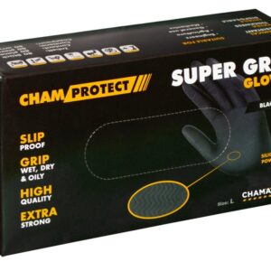 Nitrilinės vienkartinės pirštinės M juodos (80vnt.) CHAMAELEON