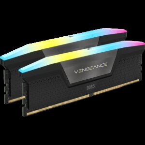 Corsair VENGEANCE RGB 16GB (2x8GB) DDR5 RAM Atmintis | Black, 5200 MT/s, CL40