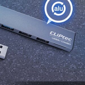 Cliptec Adapter HUB - USB to USB 3.1 + 2xUSB 2.0 + microSD - Slim Combo RZR545 grey - Image 3