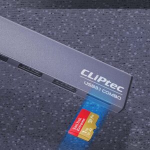 Cliptec Adapter HUB - USB to USB 3.1 + 2xUSB 2.0 + microSD - Slim Combo RZR545 grey - Image 6