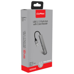 Cliptec Adapter HUB - USB to USB 3.1 + 2xUSB 2.0 + microSD - Slim Combo RZR545 grey - Image 7