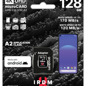 GOODRAM Memory MicroSD Card IRDM - 128GB with adapter UHS I U3 V30 A2 170MB/s - Image 3