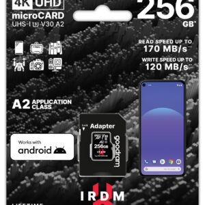 GOODRAM Memory MicroSD Card IRDM - 256GB with adapter UHS I U3 V30 A2 170MB/s - Image 3