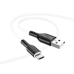 Borofone Cable BX63 Charming - USB to MicroUSB - 2,4A 1 metre black-white - Image 2