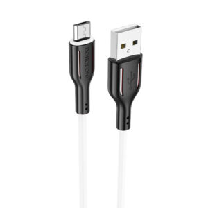 Borofone Cable BX63 Charming - USB to MicroUSB - 2,4A 1 metre black-white - Image 3