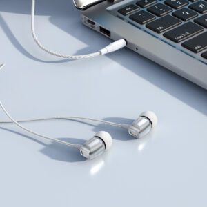 Borofone Earphones BM66 New Sound with microphone silver - Image 4