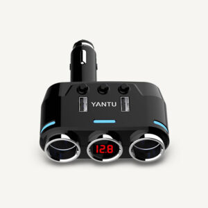 Car Cigarette Lighter Socket Splitter B39 Type B - 2 sockets + 2xUSB - 2,1A 100W with display - Image 3