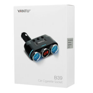 Car Cigarette Lighter Socket Splitter B39 Type B - 2 sockets + 2xUSB - 2,1A 100W with display - Image 8