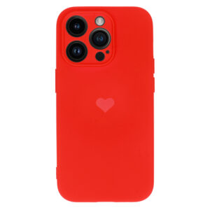 Vennus Silicone Heart Dėklas skirtas Apple iPhone 12 Pro design 1 red - Image 2