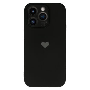 Vennus Silicone Heart Dėklas skirtas Apple iPhone 13 Pro Max design 1 black - Image 2