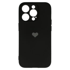 Vennus Silicone Heart Dėklas skirtas Apple iPhone 13 Pro Max design 1 black - Image 4