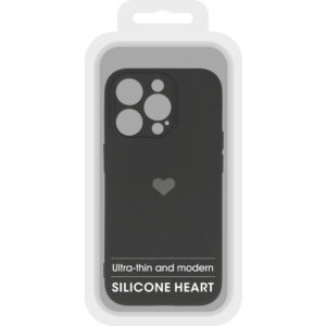 Vennus Silicone Heart Dėklas skirtas Apple iPhone 13 Pro Max design 1 black - Image 6