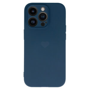 Vennus Silicone Heart Dėklas skirtas Apple iPhone 14 Pro design 1 navy - Image 2