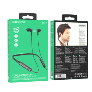 Borofone Sports earphones BE59 Rhythm bluetooth black - Image 4