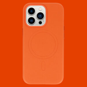 MagSafe Leather Dėklas Apple iPhone 13 Pro oranžinės spalvos - Image 7