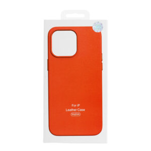 MagSafe Leather Dėklas Apple iPhone 13 Pro oranžinės spalvos - Image 9