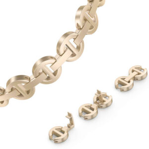 Bracelet loop skirtas Apple Watch 42/44/45 design 3 gold - Image 3