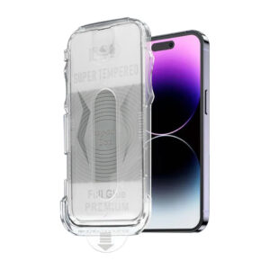 Apsauginis stiklas Full Glue Easy-Stick Box skirtas Apple iPhone X/XS juodos spalvos - Image 3