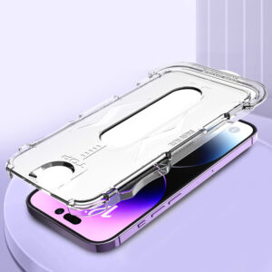 Apsauginis stiklas Full Glue Easy-Stick Box skirtas Apple iPhone X/XS juodos spalvos - Image 8