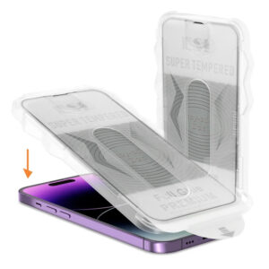 Apsauginis stiklas Full Glue Easy-Stick Box skirtas Apple iPhone X/XS juodos spalvos - Image 2