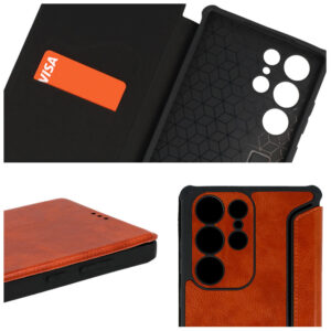 Razor Leather Book Dėklas skirtas Samsung Galaxy S23 brown - Image 7