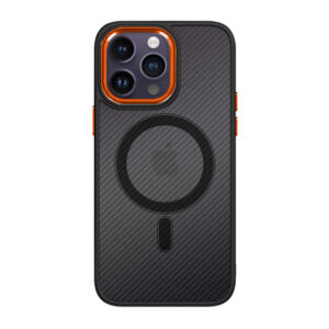 Tel Protect Magnetic Carbon Dėklas skirtas Apple iPhone 12/12 Pro juodos spalvos-orange - Image 2