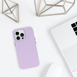 MagSafe Leather Dėklas Apple iPhone 15 Plus Purple - Image 8