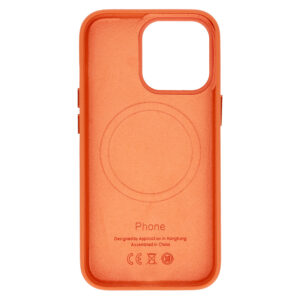 MagSafe Leather Dėklas Apple iPhone 15 oranžinės spalvos - Image 6