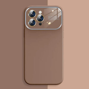 Soft Silicone Lens Dėklas skirtas Apple iPhone 15 brown - Image 3