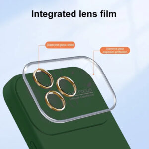 Soft Silicone Lens Dėklas skirtas Apple iPhone 15 Pro Max green - Image 4