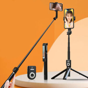 Selfie Stick - with detachable bluetooth remote control and tripod - P81 1,6 metres juodos spalvos - Image 4