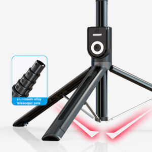 Selfie Stick - with detachable bluetooth remote control and tripod - P81 1,6 metres juodos spalvos - Image 2