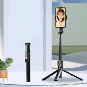 Selfie Stick - with detachable bluetooth remote control and tripod - P81 1,6 metres juodos spalvos - Image 5