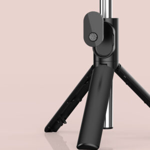 Selfie Stick - with detachable bluetooth remote control, tripod and ring lamp - P20D-4 juodos spalvos - Image 4