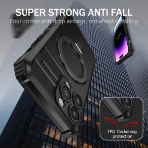 Tel Protect Armor Magsafe Metal Ring Case for Iphone 12 Pro black - Image 6