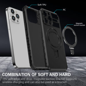 Tel Protect Armor Magsafe Metal Ring Case for Iphone 12 Pro black - Image 7