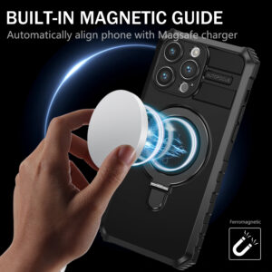 Tel Protect Armor Magsafe Metal Ring Case for Iphone 12 Pro black - Image 8