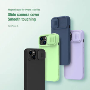 Nillkin CamShield Silky Silicone Dėklas skirtas Apple iPhone 15 Plus purple - Image 7