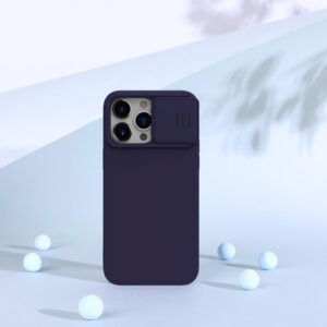 Nillkin CamShield Silky Silicone Dėklas skirtas Apple iPhone 15 Pro Max dark purple - Image 8